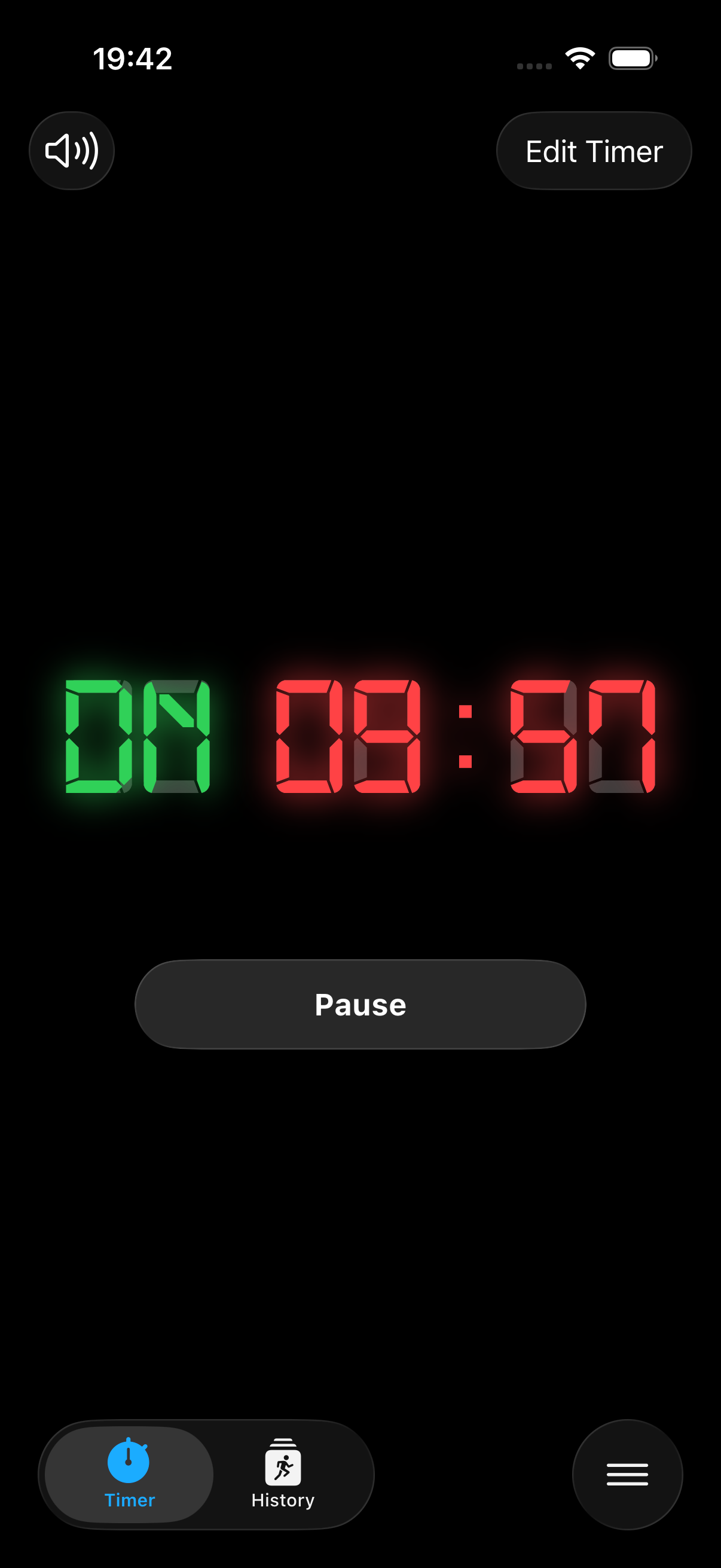 Screenshot of the app Box Timer by Edvin Lindén